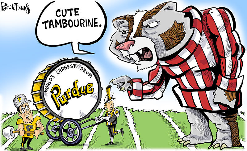 Bucky bangs Purdue's big drum